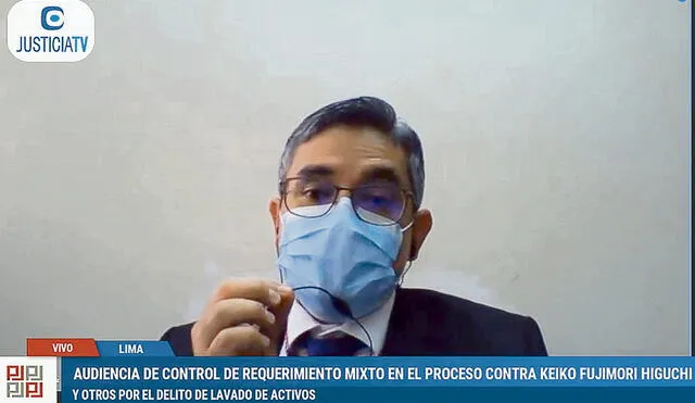 Labor. Pérez empezó a presentar las evidencias de una presunta organización criminal en FP. Foto: captura Justicia TV