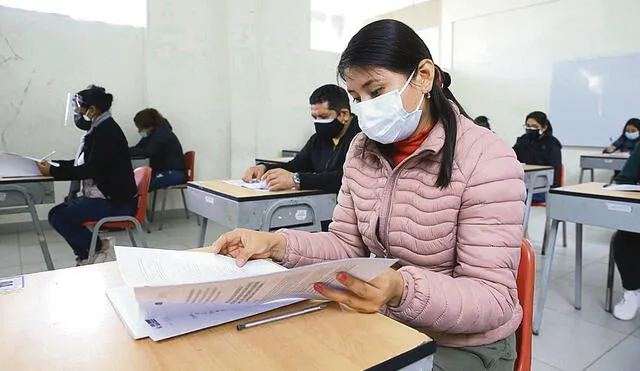 Proceso. El sábado 18, más de 130 mil docentes rendirán la prueba escrita con la que buscan el ascenso en su carrera. Foto: difusión