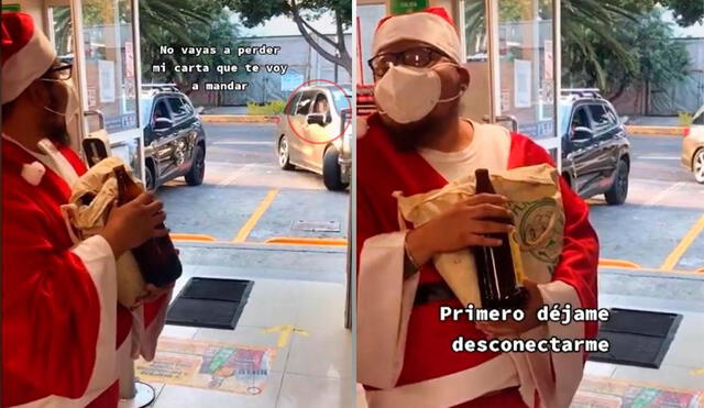 Los usuarios que comentaron el video compartido por @jonathanmarin1026, bromearon con que era poco probable que el hombre vestido de 'Santa' se acuerde de las cartas. Foto: captura de TikTok