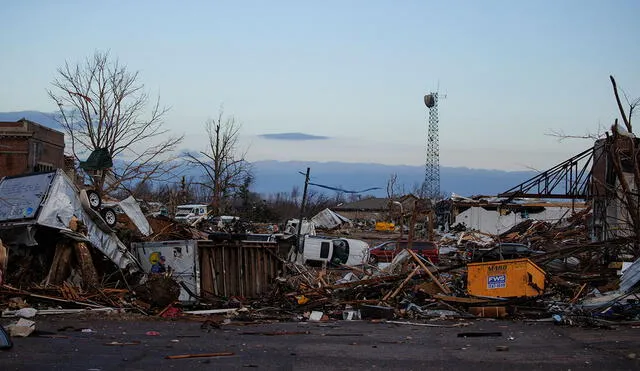 El estado más afectado por los tornados en EE. UU. fue Kentucky. Foto: AFP