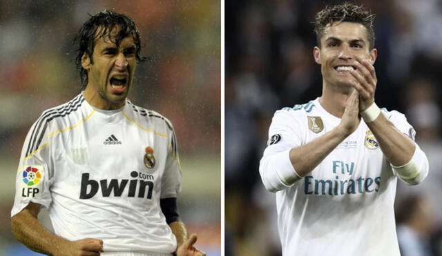 Raúl González y Cristiano Ronaldo son dos leyendas del Real Madrid. Foto: composición AFP