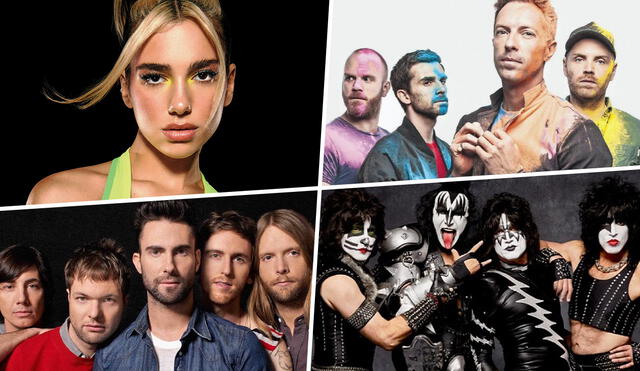 Coldplay, Kiss y Maroon 5 son algunas de las bandas que darán conciertos en Argentina durante el 2022. Foto: composición/LR