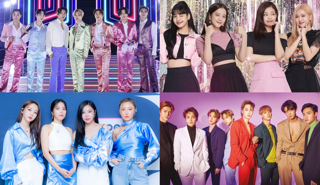 Forbes publicó una lista de grupos K-pop mejor pagados por YouTube en el 2021. Foto: composición La República/BIGHIT/SM/YG/Pinterest