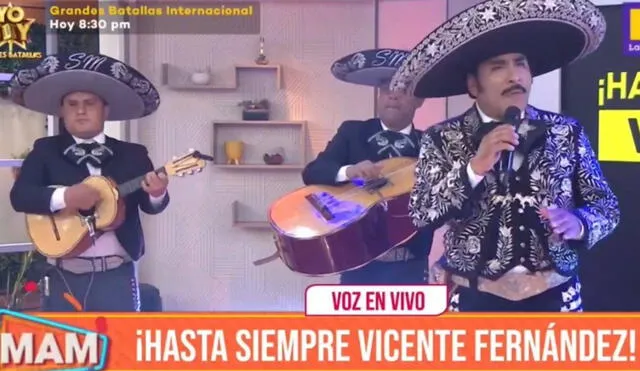 Cristian Bernal interpretó los icónicos temas de Vicente Fernández. Foto: captura Latina