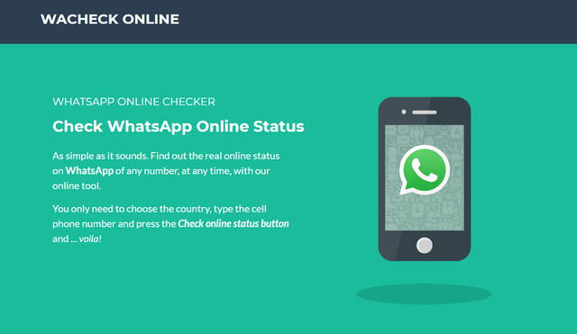 Ya no podrás usar WaCheck y otras páginas que espiaban a usuarios de WhatsApp. Foto: captura de WaCheck