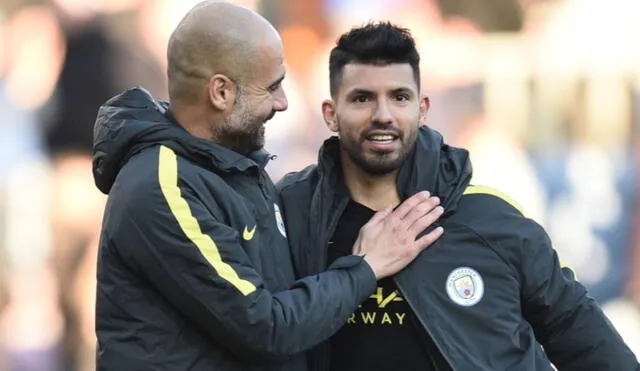 Agüero y Guardiola estuvieron juntos en Manchester City desde 2016 hasta mediados del 2021. Foto: AFP