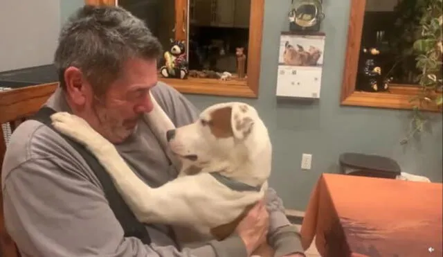 La enternecedora reacción de un perrito al ser adoptado por un hombre. Foto: captura de TikTok.