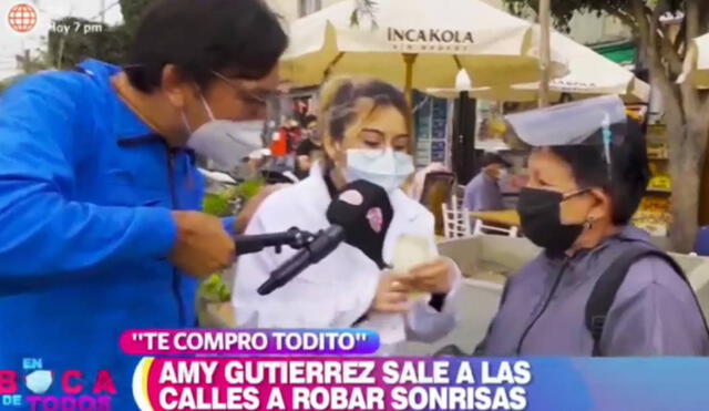 Amy Gutiérrez sale a las calles para apoyar a vendedoras junto a En boca de todos. Fotos: captura de América TV