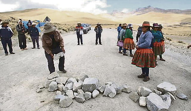 Protesta. Comunidades de Chumbivilcas bloquearon el corredor minero desde el 20 de noviembre. Se espera pronta solución. Foto: difusión