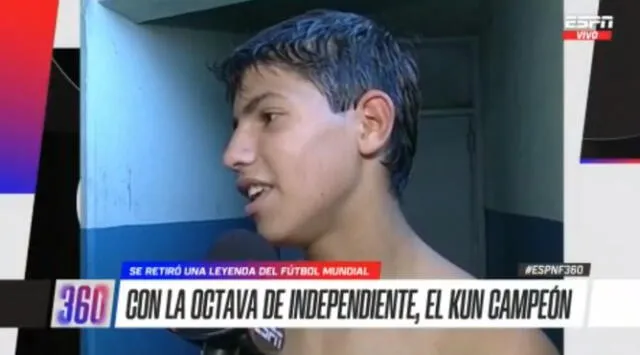 'Kun' Agüero campeón con la octava de Independiente. Foto: Captura ESPN