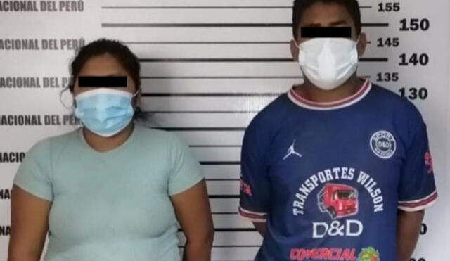 Esteban Medieta y Karla Otiniano fueron detenidos en un taller. Foto: PNP