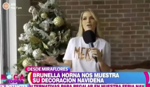 Brunella Horna sorprendió con su decoración navideña. Foto: captura de América TV