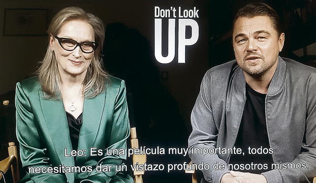 DiCaprio y Streep por Zoom con La República. Foto: captura Zoom