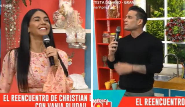 Vania Bludau estuvo cara a cara con Christian Domínguez. Foto: captura de América TV