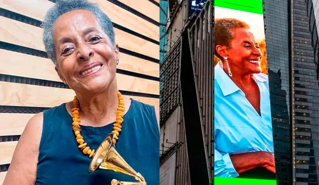 Spotify le rindió homenaje a Susana Baca al mostrar una foto suya en la famosa intersección. Foto: Susana Baca/Instagram