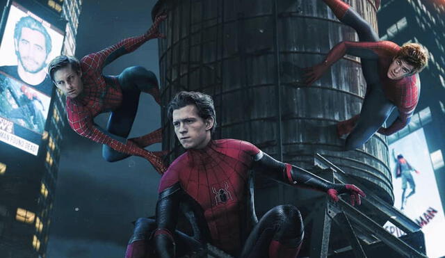 Tobey Maguire, Andrew Garfield y Tom Holland compartieron varias escenas juntos en Spider-Man: no way home. Foto: Fanmade Marvel