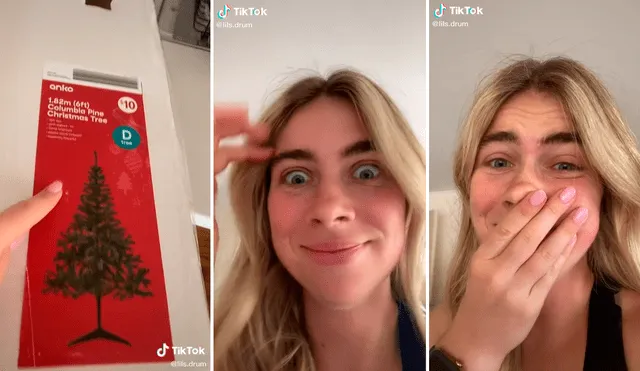 La joven no podía creer que el árbol que le entregaron no era el que esperaba. Foto: captura de TikTok