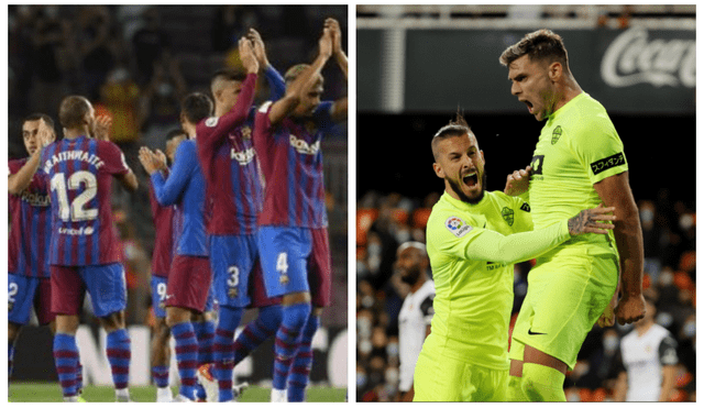 Barcelona vs. Elche, los azulgranas buscarán los ansiados tres puntos este sábado 18 en el duelo de la jornada por LaLiga Santander. Foto: composición AFP/ EFE