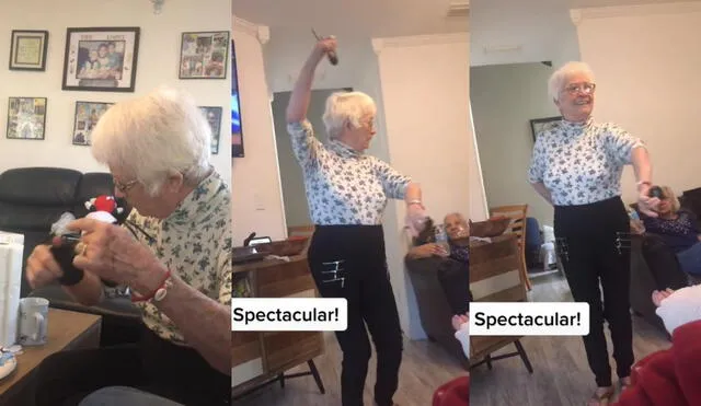 La abuelita da cada cierto tiempo clases de cómo tocar las castañuelas, instrumento en el que se ha mostrado como toda una experta. Foto: captura de TikTok