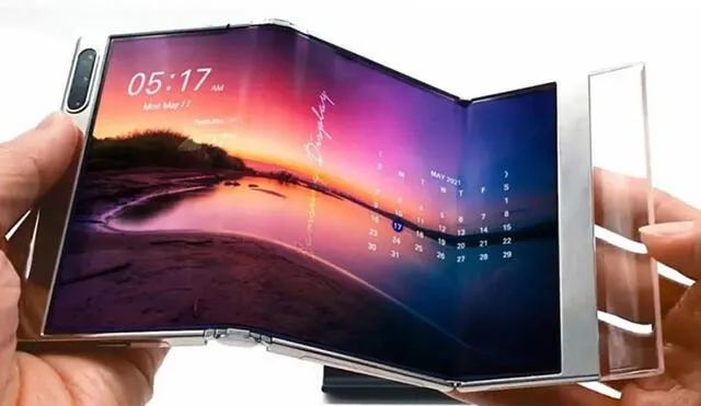 La patente de Samsung describe un dispositivo que aparentemente hace todo lo posible para doblar una pantalla plegable. Foto: Smart Life