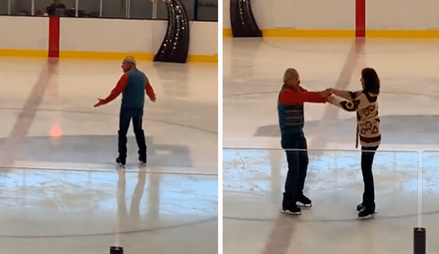 El hombre de avanzada edad dejó asombrados a los usuarios por su gran facilidad para patinar sobre hielo. Foto: captura de Facebook