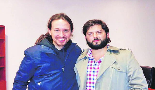 Pablo Iglesias estuvo en 2017 en Chile y se reunió con Gabriel Boric. Foto: difusión