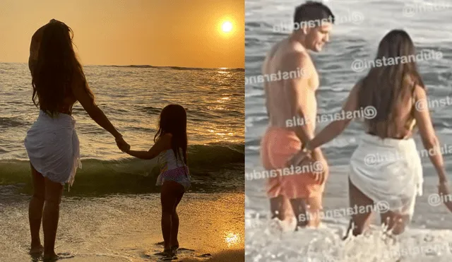 Melissa Paredes fue captada junto al chico reality Pancho Rodríguez en el día de playa con su hija. Foto: Melissa Paredes/Instagram, Instarándula/captura.