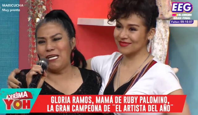 Ruby Palomino cantó junto a su madre en la final de El artista del año. Foto: captura América TV