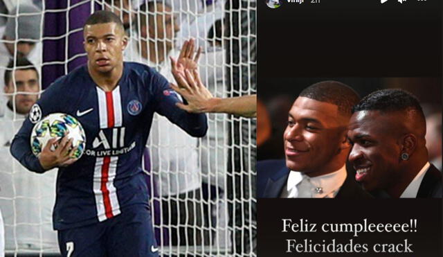 Kylian Mbappé podrá negociar con cualquier club a partir de enero del 2022. Foto: EFE/captura Instagram Vinicius Jr.