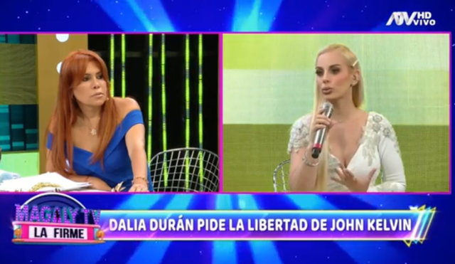 Magaly Medina cuestiona la decisión de Dalia Durán de pedir la libertad de su agresor John Kelvin. Foto: captura América TV