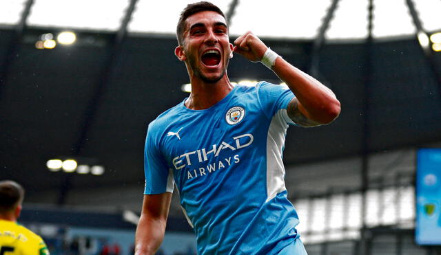 Ferran Torres juega en el Manchester City de la Premier League. Foto: AFP