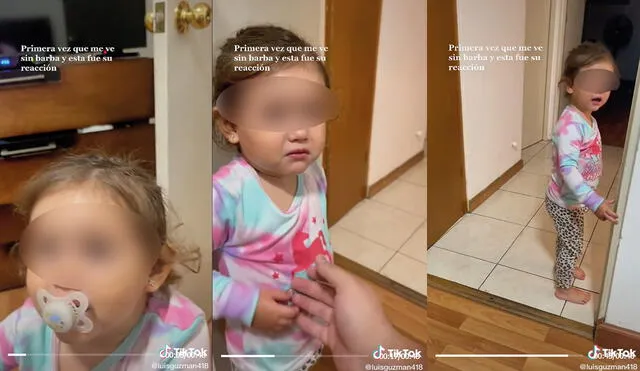 La pequeña vio como a un desconocido a su progenitor en todo momento. Foto: captura de TikTok