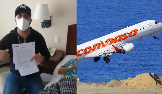 Hijo de la paciente con cáncer denunci´p la rregularidad de la aerolínea en redes sociales. Foto: captura video/Conviasa