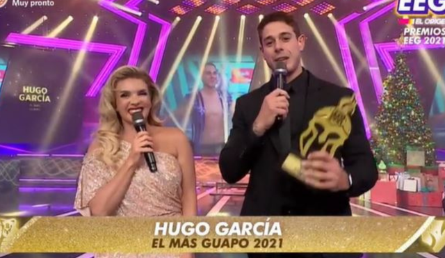 Hugo García se emocionó al recibir premio en la categorías más guapo en EEG. Foto: América TV