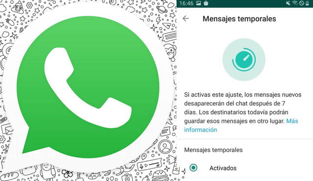 WhatsApp ha dispuesto de una función para evitar que los mensajes puedan leerse después de algún tiempo. Foto: Composición LR