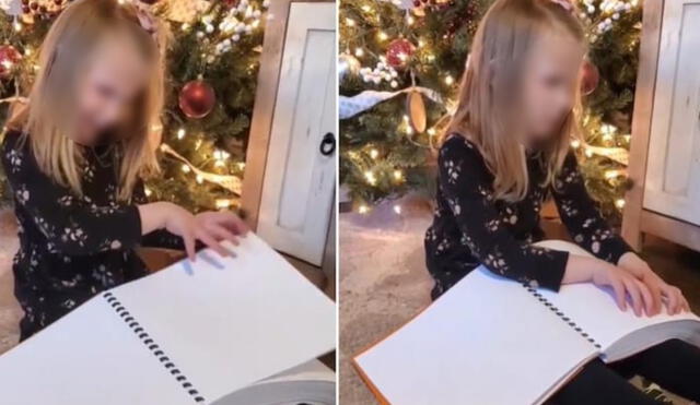 Niña con discapacidad visual recibe libros en braille de Harry Potter como regalo de Navidad. Foto: captura de TikTok