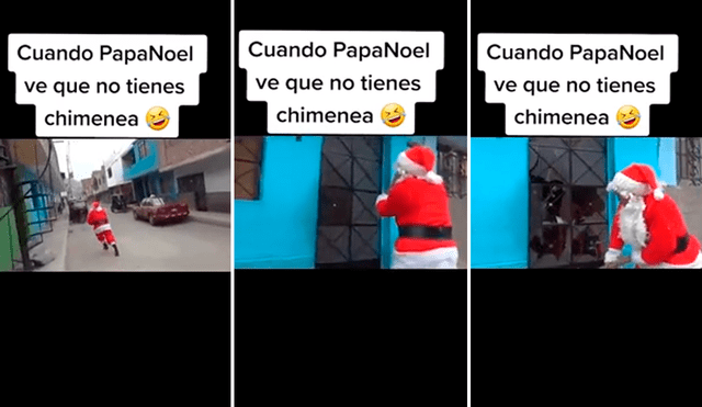 “Cuando Papá Noel ve que no tienes chimenea”. Foto: captura de TikTok