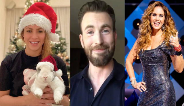 Shakira, Chris Evans y Lucero se tomaron un momento para compartir la Navidad con sus fans. Foto: Shakira/Instagram, Chris Evans/Instagram, Lucero/Instagram