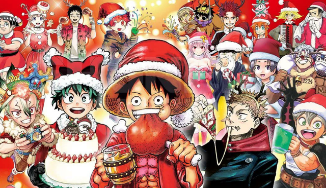 Estas fueron algunas de las imágenes más peculiares de los animes por Navidad. Foto: Shonen Jump