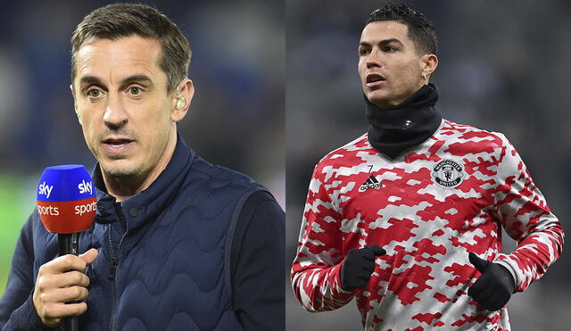 Gary Neville y Cristiano Ronaldo compartieron seis temporada en Manchester United. Foto: AFP/composición