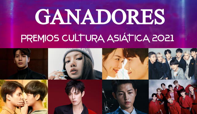 Lista completa de ganadores de los Premios Cultura Asiática 2021. Foto: composición La República/BIGHIT/YG /GMMTV/SBS