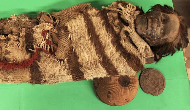 Un hombre momificado de hace aproximadamente 2.000 años de la cultura Ansilta, de los Andes de San Juan, Argentina. Foto: Universidad Nacional de San Juan