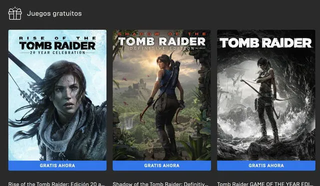 Miles de usuarios reportan problemas para reclamar los juegos de Tomb Raider en la plataforma de Epic Games. Foto: Captura
