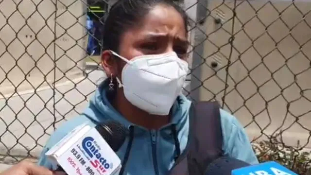 Además de la preocupación por el bienestar de su pareja, a Mamani Vilca le aflige la situación de sus tres menores hijos que se quedaron en Puno. Foto: captura de video HBA Noticias