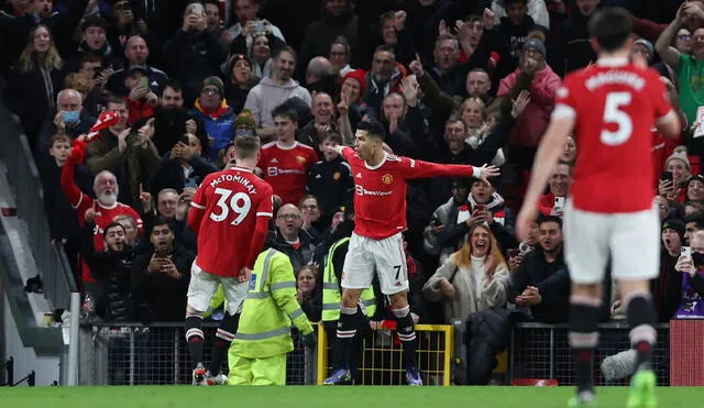 Cristiano Ronaldo marcó el tercer gol de Manchester United contra Burnley. Foto: Manchester United