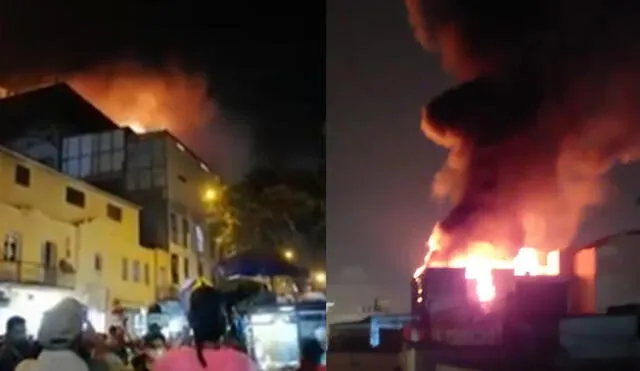 Incendio en Mesa Redonda se reportó esta noche. Foto: Canal N