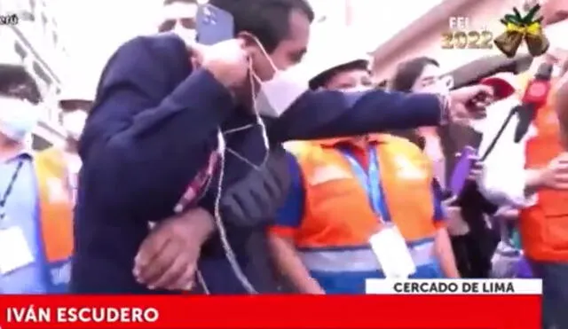 El alcalde de Lima no quiso brindar declaraciones al reportero de Exitosa. Foto: captura de Exitosa