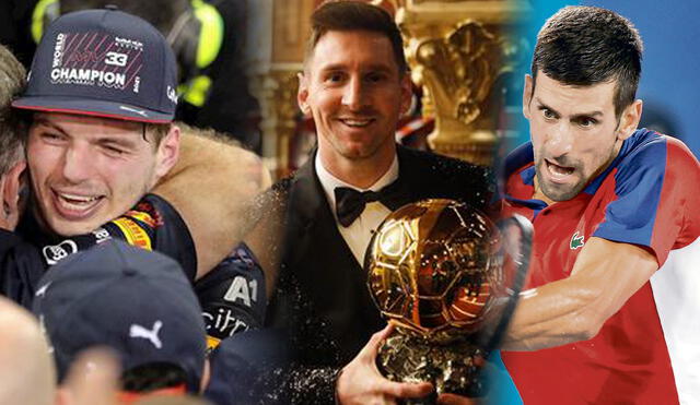 Lionel Messi, Novak Djokovic y Max Verstappen fueron algunas de las figuras del 2021. Foto: composición/EFE