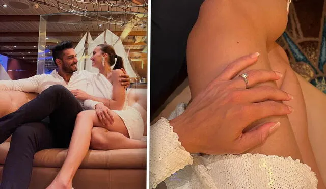Carol Reali no dudó en lucir el anillo con el que Rafael Cardozo le propuso matrimonio. Foto: composición Instagram