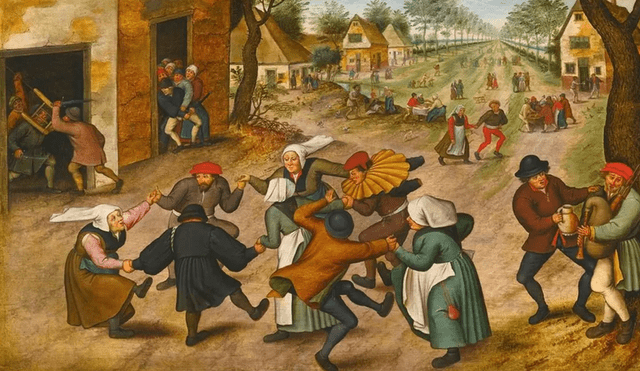 Imagen representativa de la 'epidemia de baile' que mató a cientos de personas en 1518. Foto: Pieter Brueghel the Younger